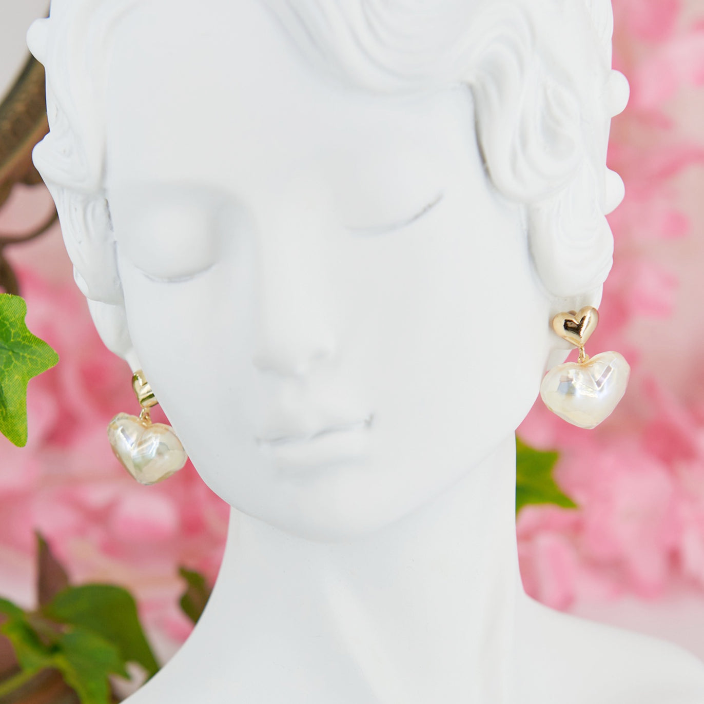 Iridescent heart earrings for women