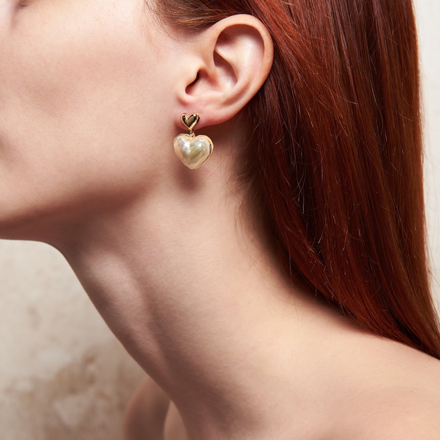 Iridescent heart earrings for women