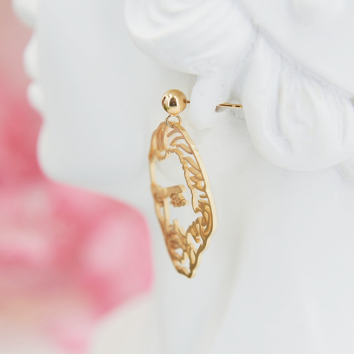 "Van Gogh" earrings, 4 cm. Asymmetrical titanium design: Van Gogh’s face & ear. Artistic, original, and bold—perfect for art lovers.