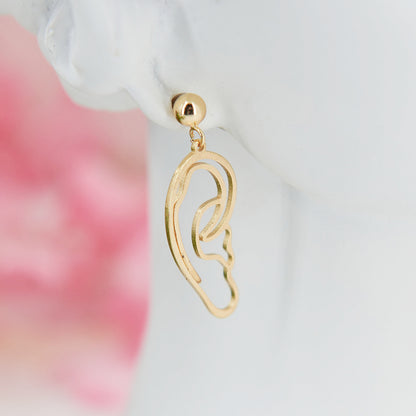 "Van Gogh" earrings, 4 cm. Asymmetrical titanium design: Van Gogh’s face & ear. Artistic, original, and bold—perfect for art lovers.