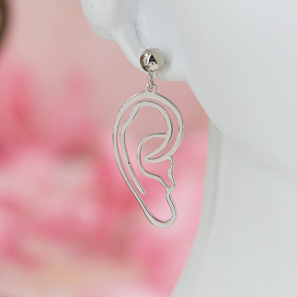 "Van Gogh" earrings, 4 cm. Asymmetrical titanium design: Van Gogh’s face & ear. Artistic, original, and bold—perfect for art lovers.